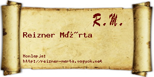 Reizner Márta névjegykártya